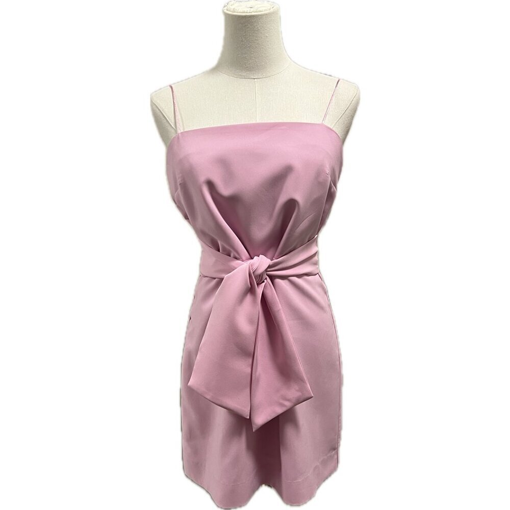NWT Finders Keepers Essie Tie Waist Mini Dress Pink Mauve M 6 8 cocktail wedding